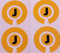 Crown Green Lawn Indoor Bowls Adhesive Lettered Coloured Marker Labels Set of 4 (Yellow, J)