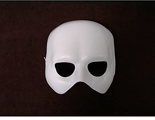Amakando Weiße Halbmaske Opernmaske Oper Maske Phantom Maske Faschingsmaske Karnevalsmaske Ballmaske