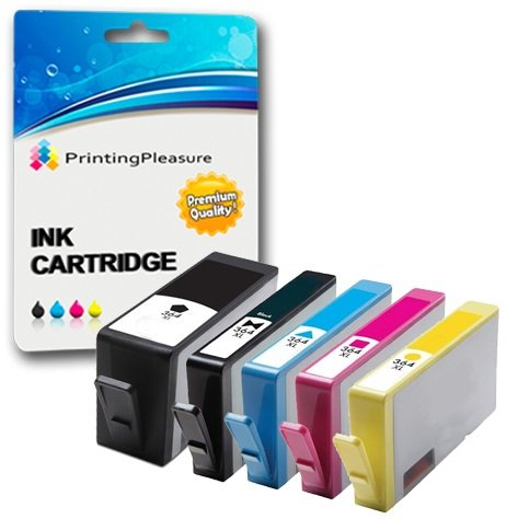 Printing Pleasure 5 XL Druckerpatronen für HP Photosmart 7510 7520 B8550 B8553 C5324 C5380 C5383 C5390 C6380 C6383 D5460 D5463 D7560 Photosmart Premium C309a C310a C310c C510a | kompatibel zu HP 364XL