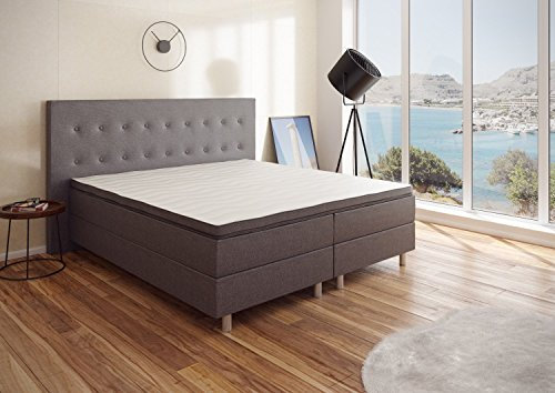 Best For You Boxspringbett Rio Barcelona 5-Zonen mit Visco Topper H3 First Class Bett Größen