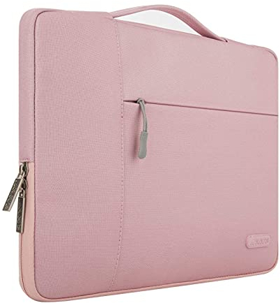 MOSISO Laptop Hülle Kompatibel mit MacBook Air/Pro,13-13,3 Zoll Notebook,Kompatibel mit MacBook Pro 14 Zoll M3 M2 M1 Pro Max 2024-2021,Polyester Multifunktion Sleeve Tasche, Rosa