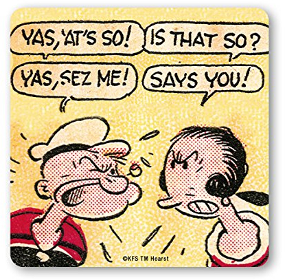 Logoshirt® Popeye der Seemann | Popeye & Olivia I Says You I Untersetzer | Kork | 10x10cm | langlebiger Druck | Lizenziertes Originaldesign