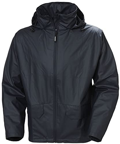 Helly Hansen Workwear Voss Waterproof Mens Rain Jacket Featuring Full Stretch Fabric and Adjustable Hood, 990 Black - S