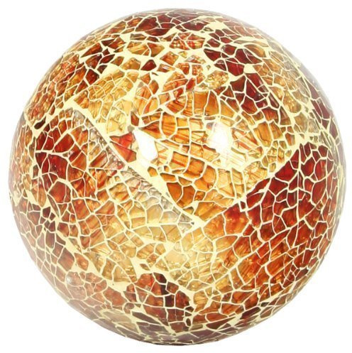 Glass Mosaic Ball in Orange/Amber (Small)