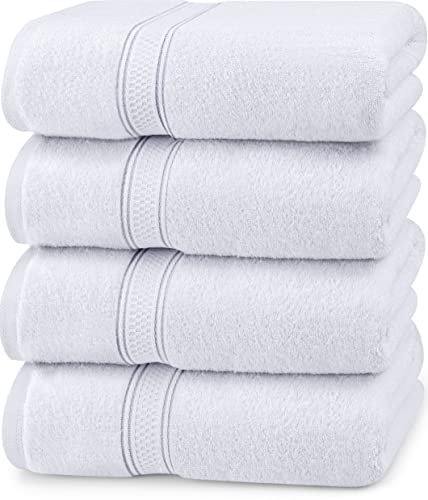Utopia Towels - 4er-Pack Badetücher Set Premium 100% ringgesponnene Baumwolle 69 x 137 cm Handtücher, sehr saugfähig, weiches Gefühl Duschtücher (Weiß)