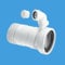 McAlpine WC-F23RV Straight Flexible WC Connector with Vent Boss-140 > 310mm, White