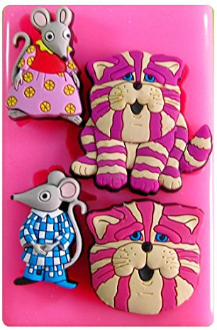Bagpuss and Mice Silicone Mould Mold for Cake Decorating Cake Cupcake Toppers Icing Sugarcraft Tool by Fairie Blessings