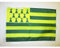 AZ FLAG - Drapeau Bretagne Melen Ha Gwer - 45x30 cm - Pavillon Breton Jaune Et Vert - Nantes 100% Polyester Avec Deux Cordelettes - 20g