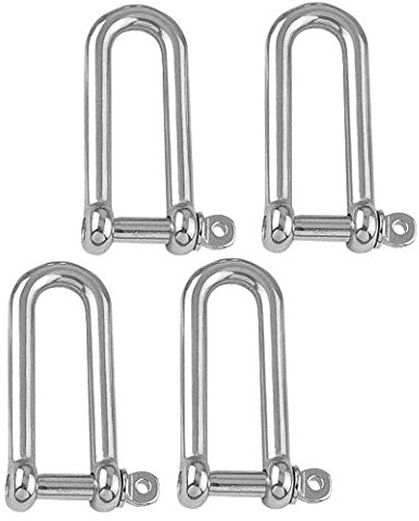 Versandbox24 4 Stück Rundschäkel 12mm Edelstahl A4 Lange Form Schäkel