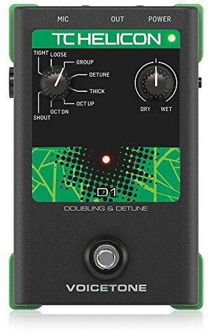 TC Helicon VOICETONE D1 Stompbox mit einem Knopf für realistische Stimmverdopplungseffekte