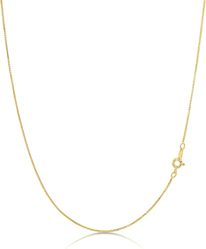 KEZEF 1 mm Venezianerkette, 925 Sterling Silber | Erhältlich in 585 vergoldetes Sterlingsilber und 925 Sterling Silber | Kette ohne Anhänger | 30cm- 90cm