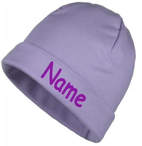 Elefantasie Mütze Uni Flieder mit Namen oder Text personalisiert für Baby oder Kind aus 100% Baumwolle mit UV-Schutz