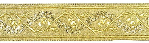 10m Brokat Borte Webband 35mm breit Farbe: Lurex-Gold von 1A-Kurzwaren 35094-go