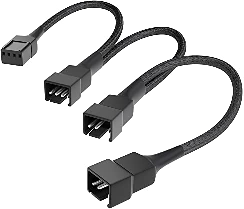 KabelDirekt – 20-20-20cm Cable Ventilador (PWM a 3x PWM cable distribuidor, ventiladores adicionales)