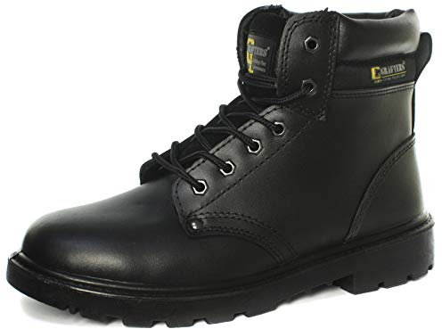 Grafters APPRENTICE Unisex Leather Safety Boots Black