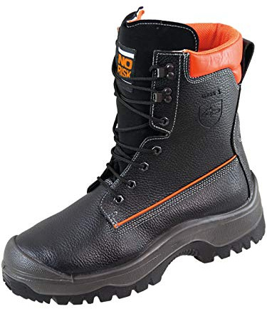 Forstsicherheitsstiefel NoRisk Gr.47 schwarz/orang e Leder S3 SRC EN20345/EN17249