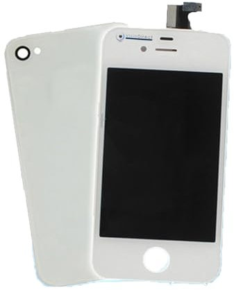 Visiodirect Vitre Tactile ecran LCD sur Chassis pour iPhone 4 Blanc + vitre arrière + Outils