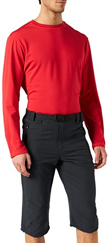 CMP Men Stretch Capri grau | 4-Wege-Stretch, Praktisch, Vorgeformte Kniepartie, Bequemer, elastischer Bund mit integriertem Gürtel, Schnürung im Saum