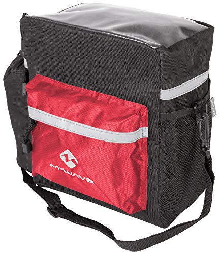 M-Wave Utrecht Travel Lenkertasche, Schwarz/Rot, 31 x 26 x 10 cm