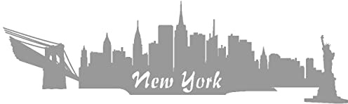 Samunshi® Autoaufkleber New York Aufkleber Skyline 50 x 14,9cm grau