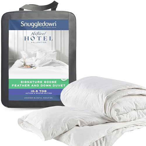 Snuggledown Luxury Goose Feather & Down Super King Duvet 10.5 Tog - Ethically Sourced 85:15 Blend, All Year Round Quilt | UK-Made, Box Construction, Washable (260 x 220cm)