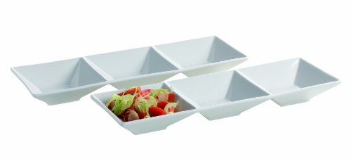 Mäser, Serie Trendy Line, Kabarett 3-geteilt, 27,5 x 9 cm, im 2er-Set, Weiß