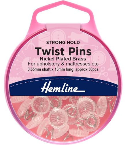 Hemline 13mm Upholstery Twist Pins, 30pcs, H710