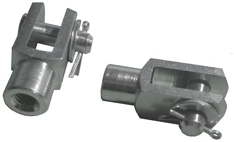 2 Stück - Gabelkopf 6x12 - M6 mit Splintbolzen DIN71751 verzinkt