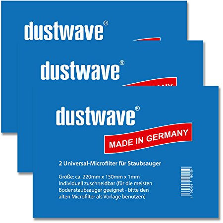 Dustwave Universal-Microfilter 22cm x 22cm, zuschneidbar, 150g/m² mehrlagig, für Staubsauger hohe Filtratationsleistung