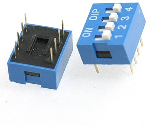 sourcing map 10 Pcs Negro 2,54mm Pitch 4 Posición Deslizo Estilo DIP Conmutador
