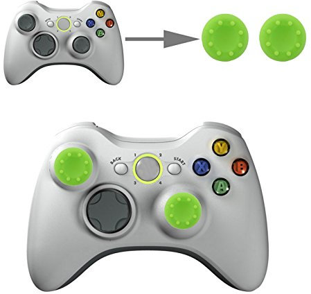 wortek Controller Aufsätze Thumb Grip Control Analog Stick Set Kappe Silikon PS2, PS3, PS4, Xbox, Xbox 360, Xbox One Grün