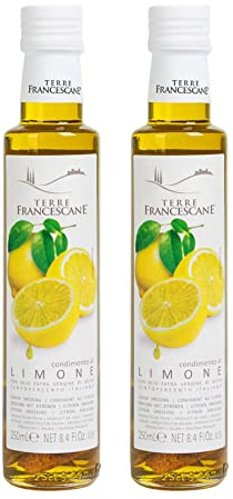 2er Pack Terre Francescane - Zitronen-Öl - Extra Natives Olivenöl mit Limonen (2 x 250 ml)
