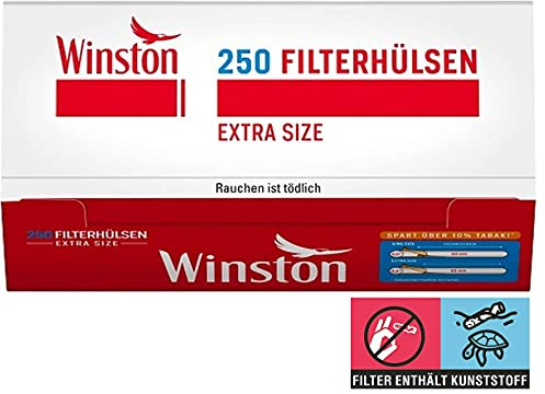1000 (4x250) Winston EXTRA (Hülsen, Filterhülsen, Zigarettenhülsen)