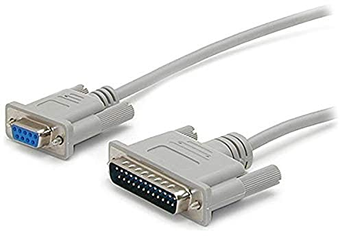 StarTech.com Câble null modem série croisé DB9 vers DB25 de 3 m - Cordon série DB9 vers DB25 - F/M - Gris (SCNM925FM)
