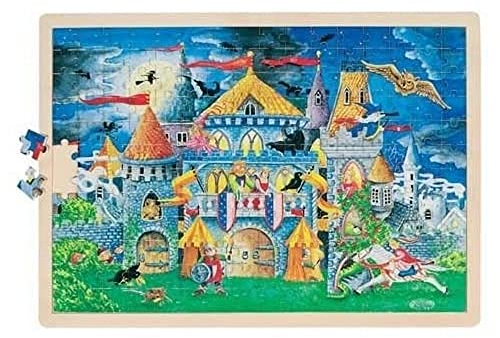 goki 57949 Einlegepuzzle Märchenstunde aus Holz, Holzpuzzle mit Geschichtenklassikern, Lernspielzeug und Kinderpuzzle, fördert Fantasie und Motorik, 46cm x 30cm, 192er Set, ab 4 Jahre