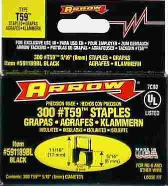 Arrow Type T59 Black Insulated Staples
