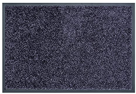 Astra Hochwertige Schmutzfangmatte - Fussmatte innen - bei 30° C waschbare Fußmatte - Rutschfester Läufer - Schuhablage Flur - Küche - blaugrau 60x90 cm