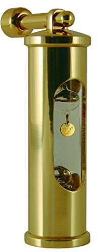 Galileiglaeser Thermometer, Messing poliert, Galileiglas mit Wandhalterung, E.S.Soerensen