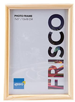 Kenro Frisco Series Natural Oak Wood Photo Frame (7x5 / 13x18cm) - Wooden Photo Frame. Freestanding or Wall Hanging Picture Frames with Glass Front - FR1318N