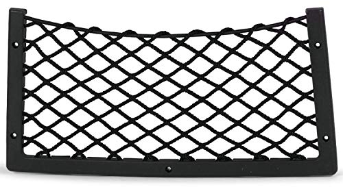 wellenshop Ablagenetz Elastisch 415 x 210 mm mit Rahmen Kunststoff Schwarz universal Gepäcknetz Netz Boot Gepäckgitter Ablage Stretch