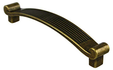 Gamet Möbelgriff Schubladengriff Schrankgriff aus Metall - Antik Messing - Lochabstand 128 mm