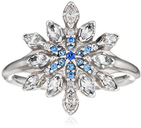 PANDORA Damen-Ring Eisblauer Schneestern 925 Silber Zirkonia blau Brillantschliff Gr. 52 (16.6) - 190969NBLMX-52