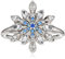 PANDORA Damen-Ring Eisblauer Schneestern 925 Silber Zirkonia blau Brillantschliff Gr. 52 (16.6) - 190969NBLMX-52