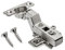 GTV - Minischarnier mit Dämpfung, Topfdurchmesser 26 mm - Scharnier Innenanschlag - Montageplatte H=0 mit Euroschrauben - stiller Verschluss - Clip-On-Kette