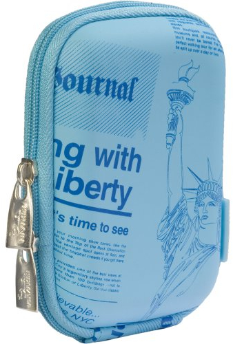 RivaCase 7023 (PU) Hardcase für Digitalkamera hellblau (Newspaper)