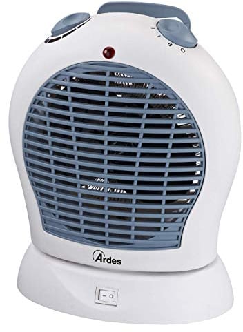 Ardes Ar4F03O Termoventilatore Elettrico Oscillante Swing, Termoventilatore Riscaldante 2 Potenze, Bianco / Baleno, 21.5 x 13.5 x 28 cm; 997.9 grammi