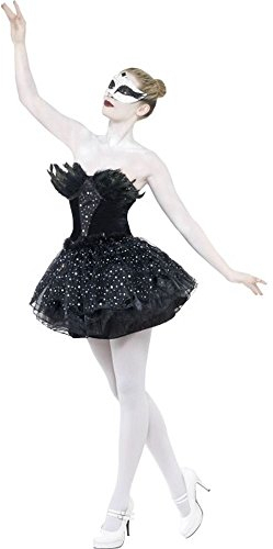 Smiffys 27313L Gothic-Schwan Schwarz mit Kleid, Large