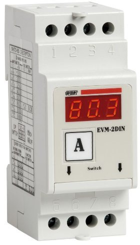 Voltmetro e Amperometro digitale modulare EVM-2DIN Voltmetro ad inserzione diretta fino a 600 VAC Amperometro con connessione amperometrica tramite TA x/5A Alimentazione 115/230 VAC 50/60 Hz Vemer VM260700 Formato 2 moduli DIN Protezione frontale IP 40