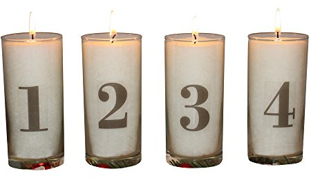 Palm Light Advent Kerzen Set 1-4, weiß