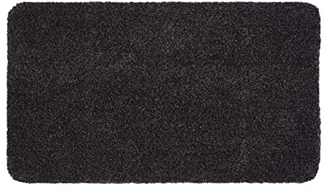 Schmutzfangmatte innen waschbar 75x130 cm – Sauberlaufmatte schwarz 100% Baumwolle Matte - Entra SAUGSTARK - rutschfeste Fußmatte pflegeleicht